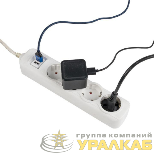 Удлинитель 4х3м 16А IP20 Эксперт 3.5кВт 2хUSB 2.1А ПВС 3х1 PROxima EKF 