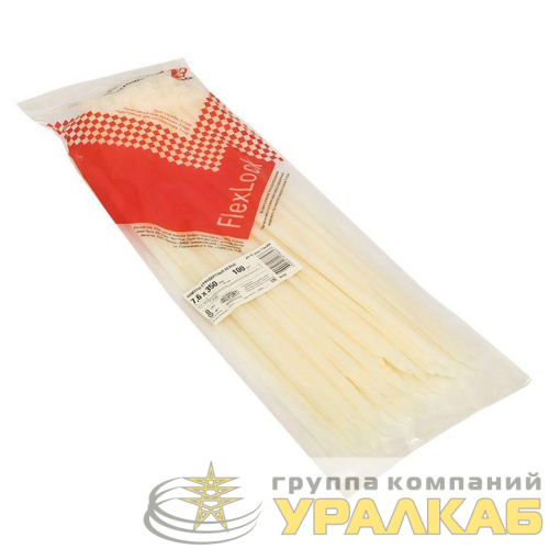Хомут P6.6 7.6х350 FlexLock стандартный бел. (уп.100шт) PROxima EKF 