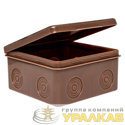 Коробка распаячная КМР-030-034 пылевлагозащ. 100х100х55 без мембранных вводов темн. дерево EKF 