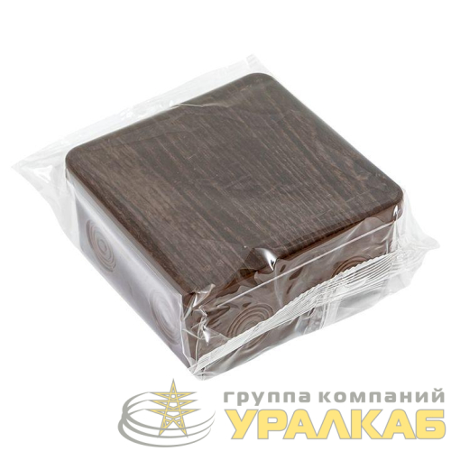 Коробка распаячная КМР-030-034 пылевлагозащ. 100х100х55 без мембранных вводов темн. дерево EKF 