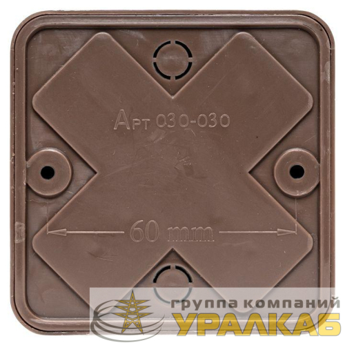 Коробка разветвительная КМР-030-030кг 75х75х26 с клеммником темн. дерево EKF 