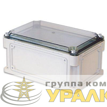 Корпус 300х150х146мм IP67 с прозр. крышкой 21мм с фланцами пластик. DKC 