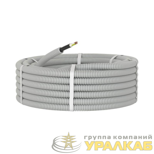 Труба гофрированная ПВХ гибкая d16мм с кабелем ВВГнг(А)-LS 3х1.5 РЭК ГОСТ+ сер. (уп.100м) DKC 
